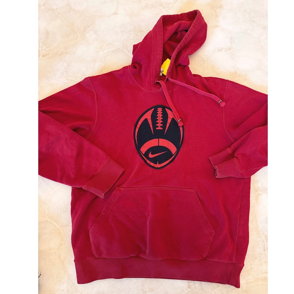 Nike Mens Football Graphic Pullover Hoodie Red 371895-648 Small